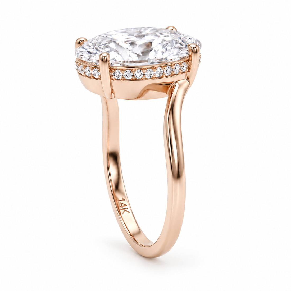 The Arcadia oval lab diamond engagement ring, view 12