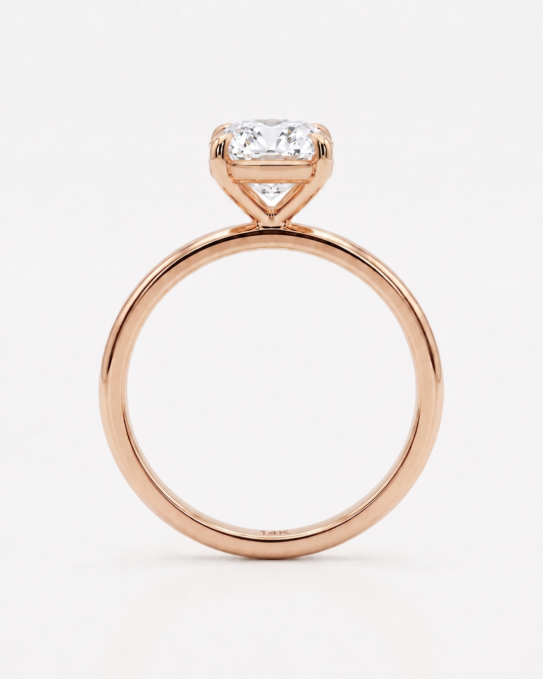 The Solen oval lab diamond solitaire ring, view 14