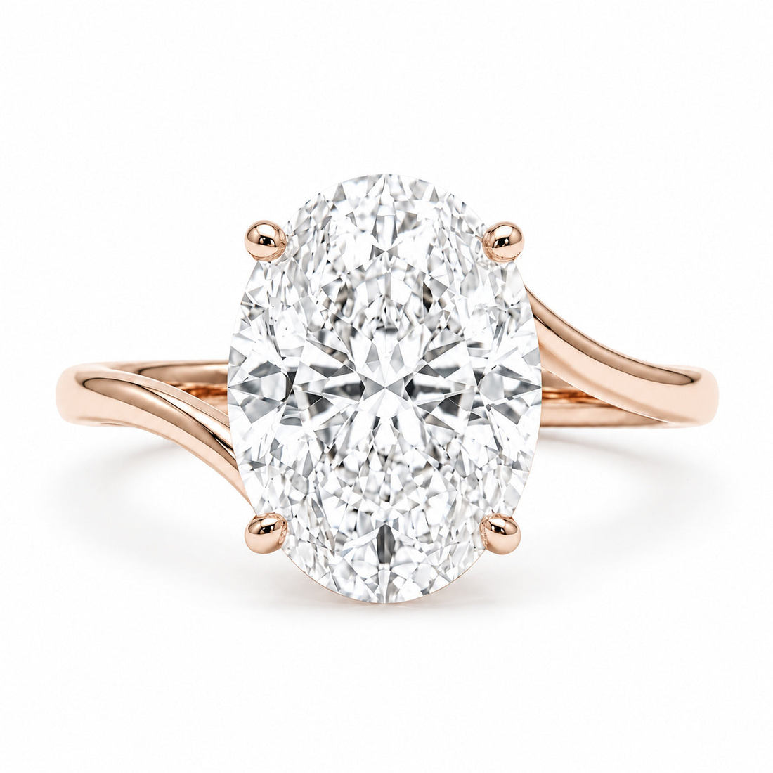 The Arcadia oval lab diamond engagement ring in 14K rose gold