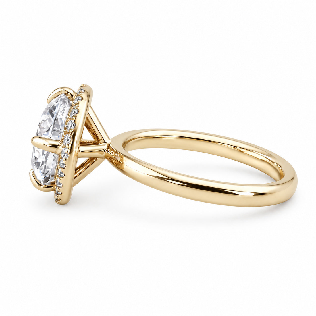 The Floating Halo round lab diamond engagement ring, view 10