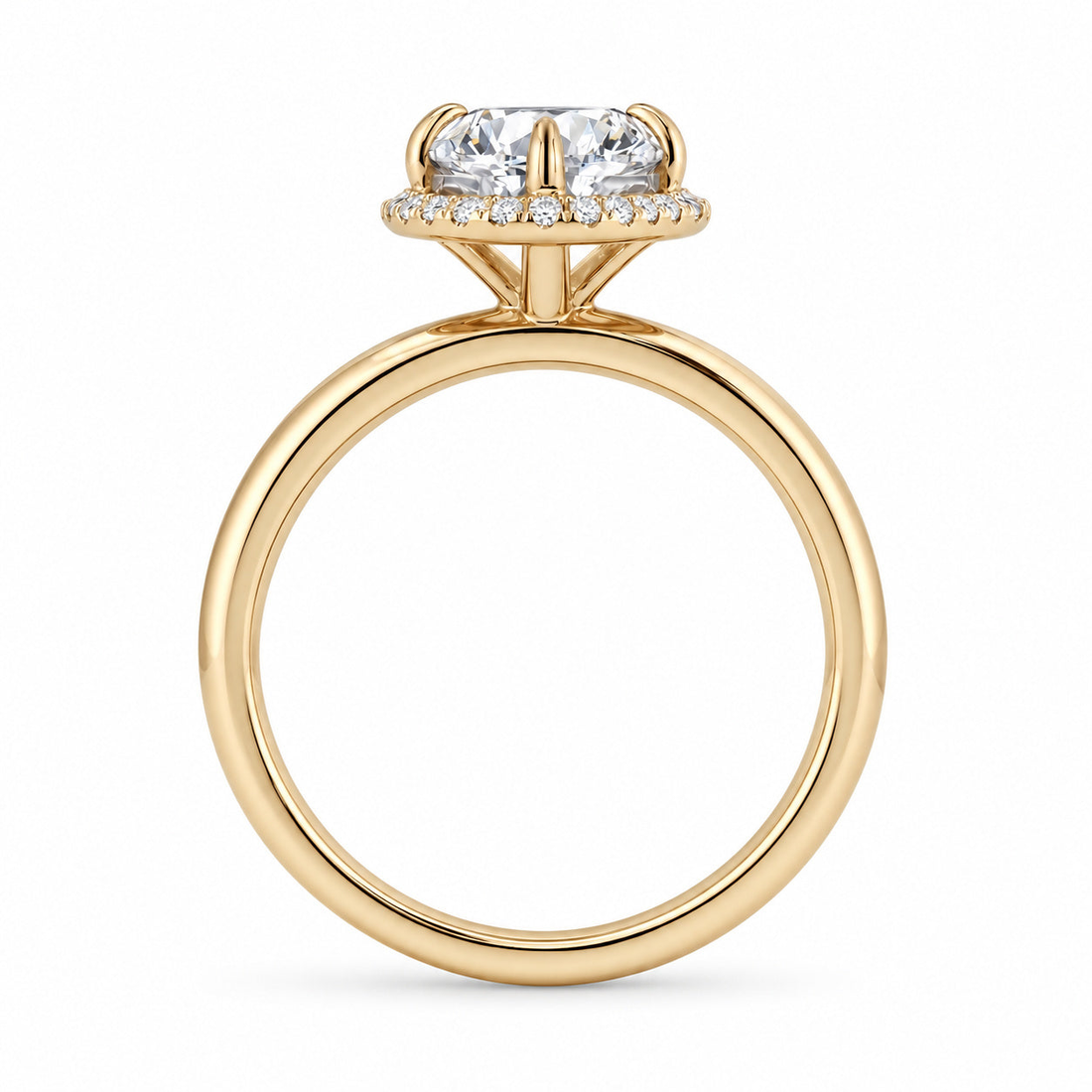 The Floating Halo round lab diamond engagement ring, view 9