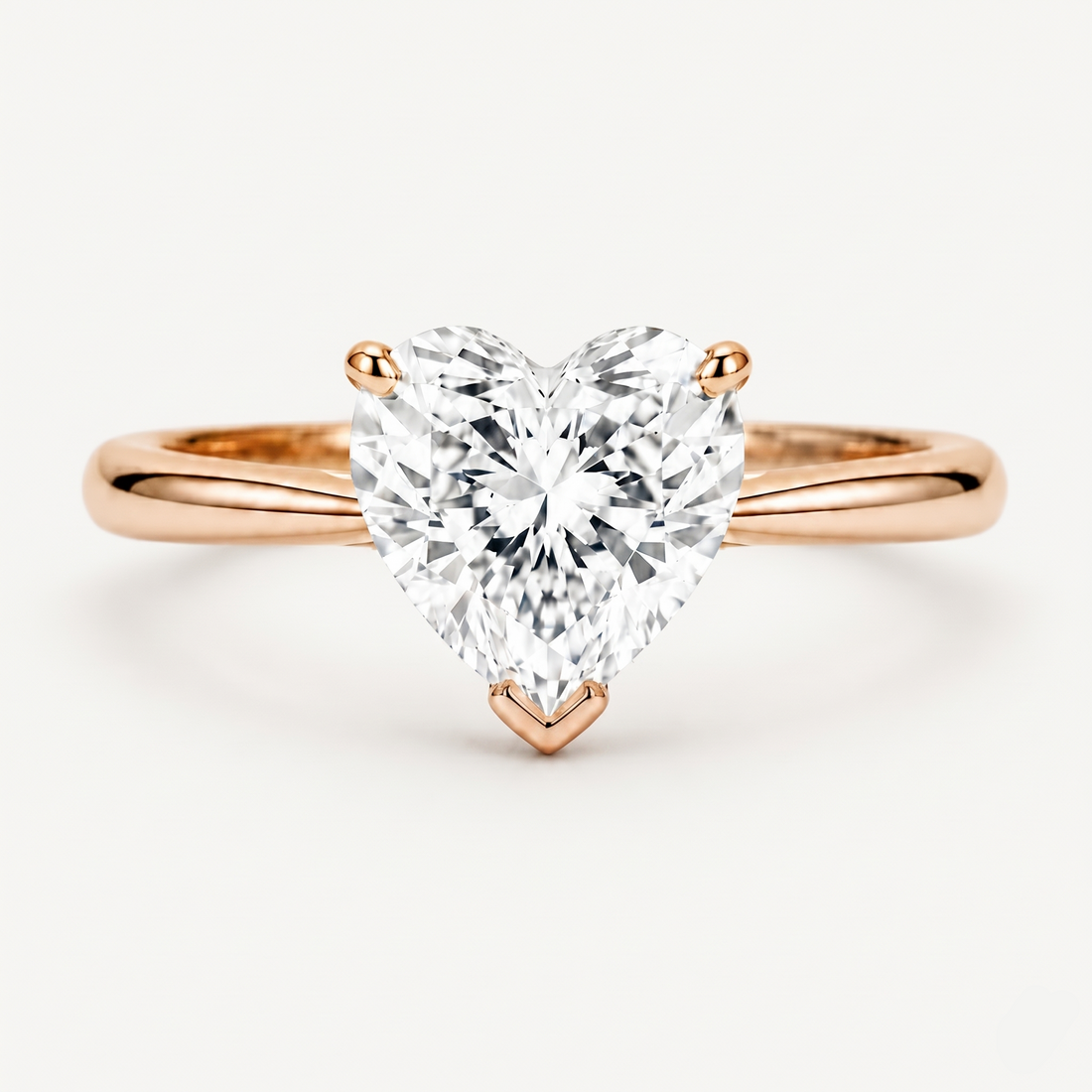 The Heart heart-cut lab diamond solitaire ring in 14K rose gold
