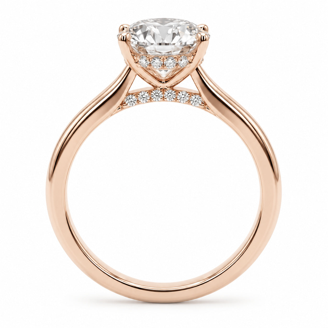 The Whisper Four oval lab diamond engagement ring, view 11