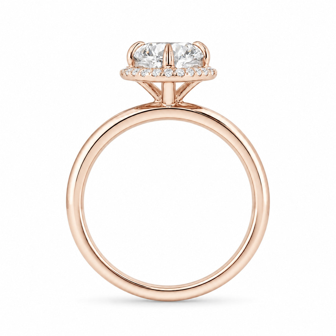 The Floating Halo round lab diamond engagement ring, view 13
