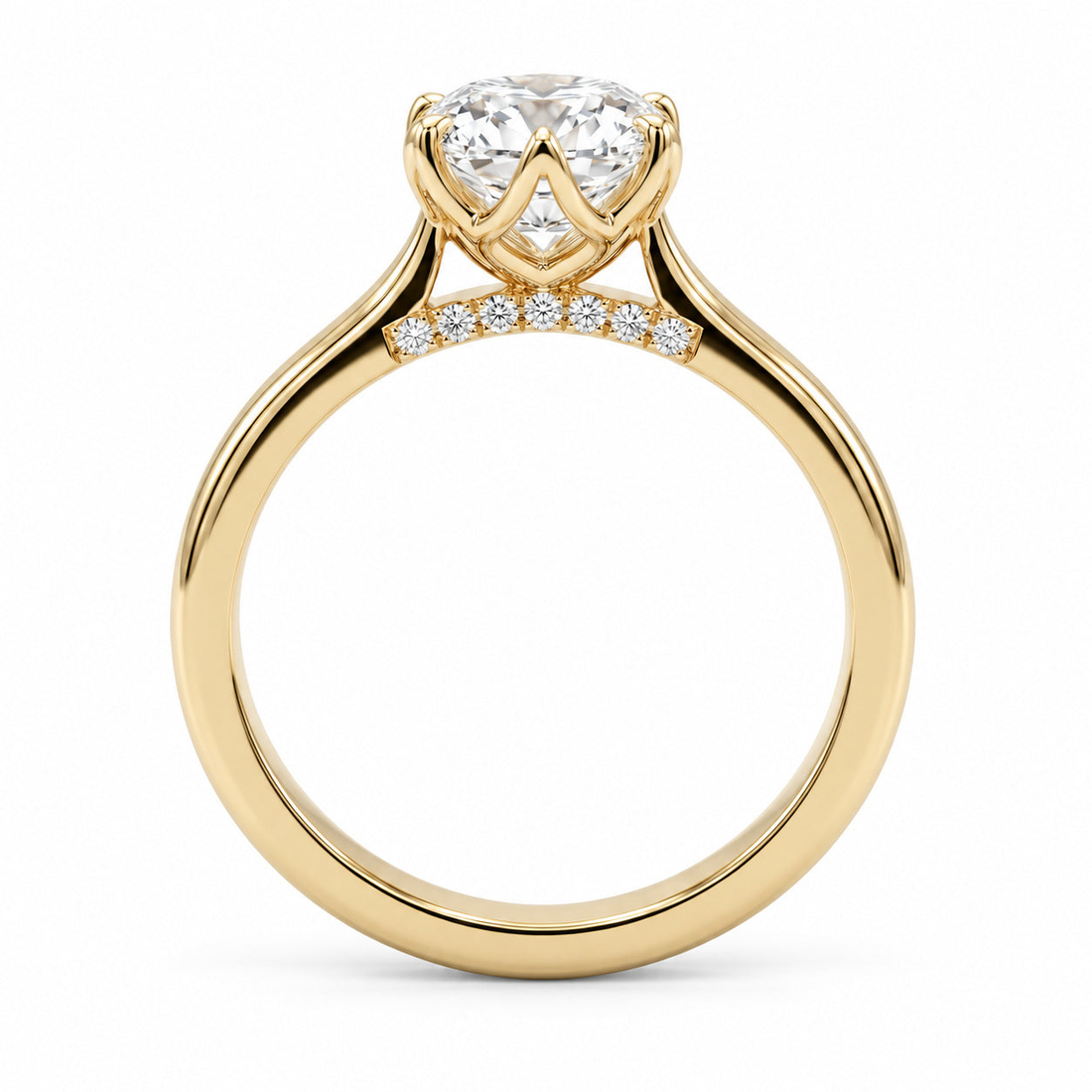 The Lotus marquise lab diamond engagement ring, view 2