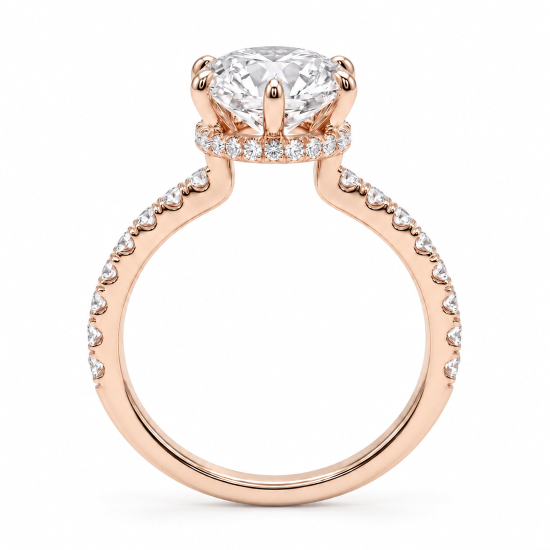 The Crown round lab diamond engagement ring, view 8