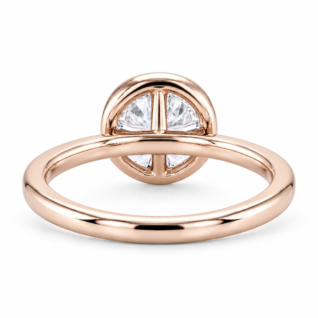 The Floating Halo round lab diamond engagement ring, view 15