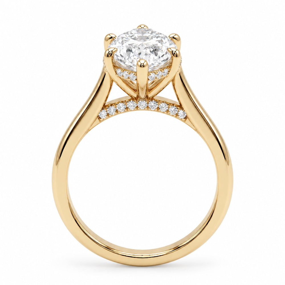 The Aurora marquise lab diamond engagement ring, view 2