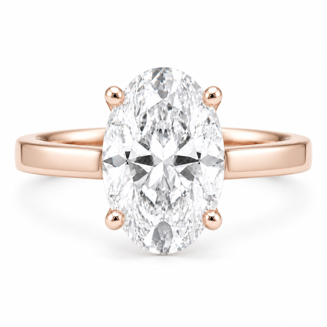 The Whisper Four oval lab diamond engagement ring in 14K rose gold