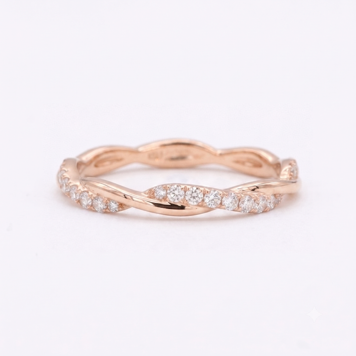 The Vine Twist — 1.8mm Diamond Wedding Band (0.20ctw)