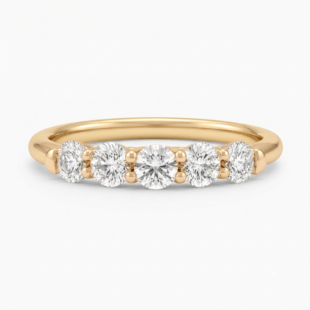 0.75ctw Round Diamond Five-Stone Band (3.5mm)