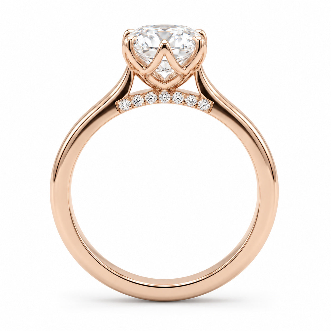 The Lotus marquise lab diamond engagement ring, view 11
