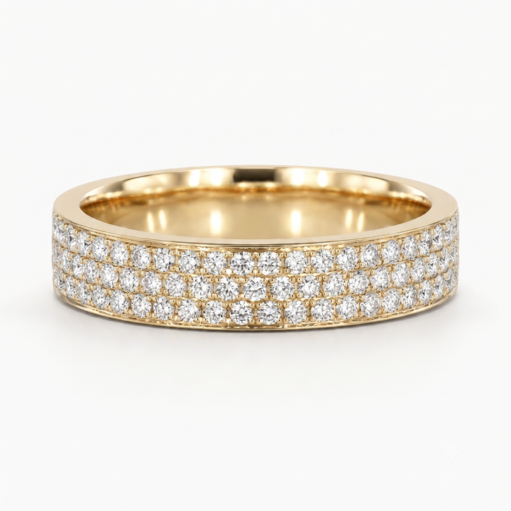 5mm Triple-Row Pavé Diamond Band