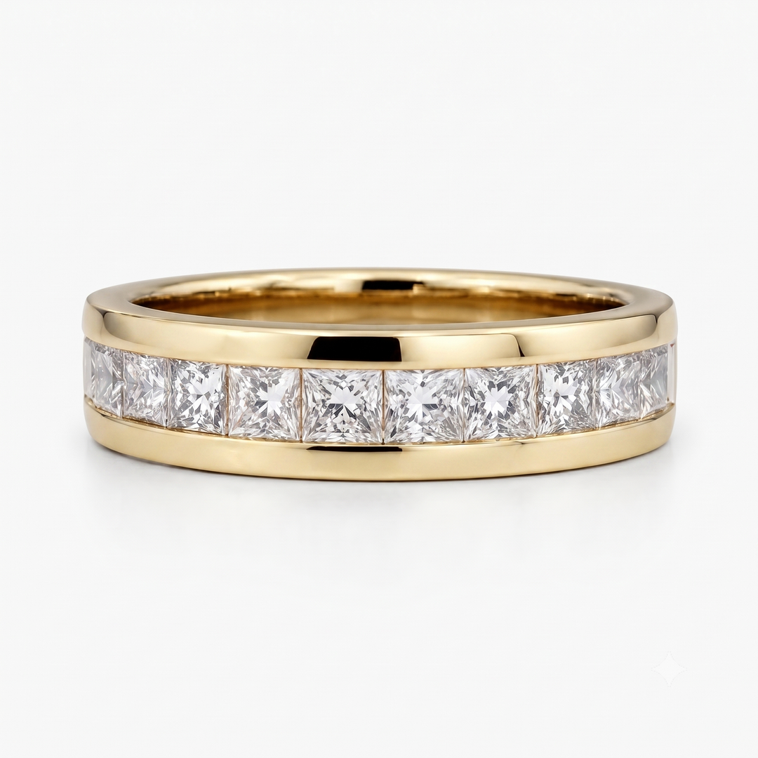 1.50ctw Princess-Cut Channel-Set Half-Eternity Band (6.5mm)