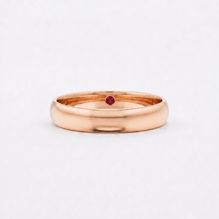 Custom Birthstone Inlay Band Ring – 3mm High Polish