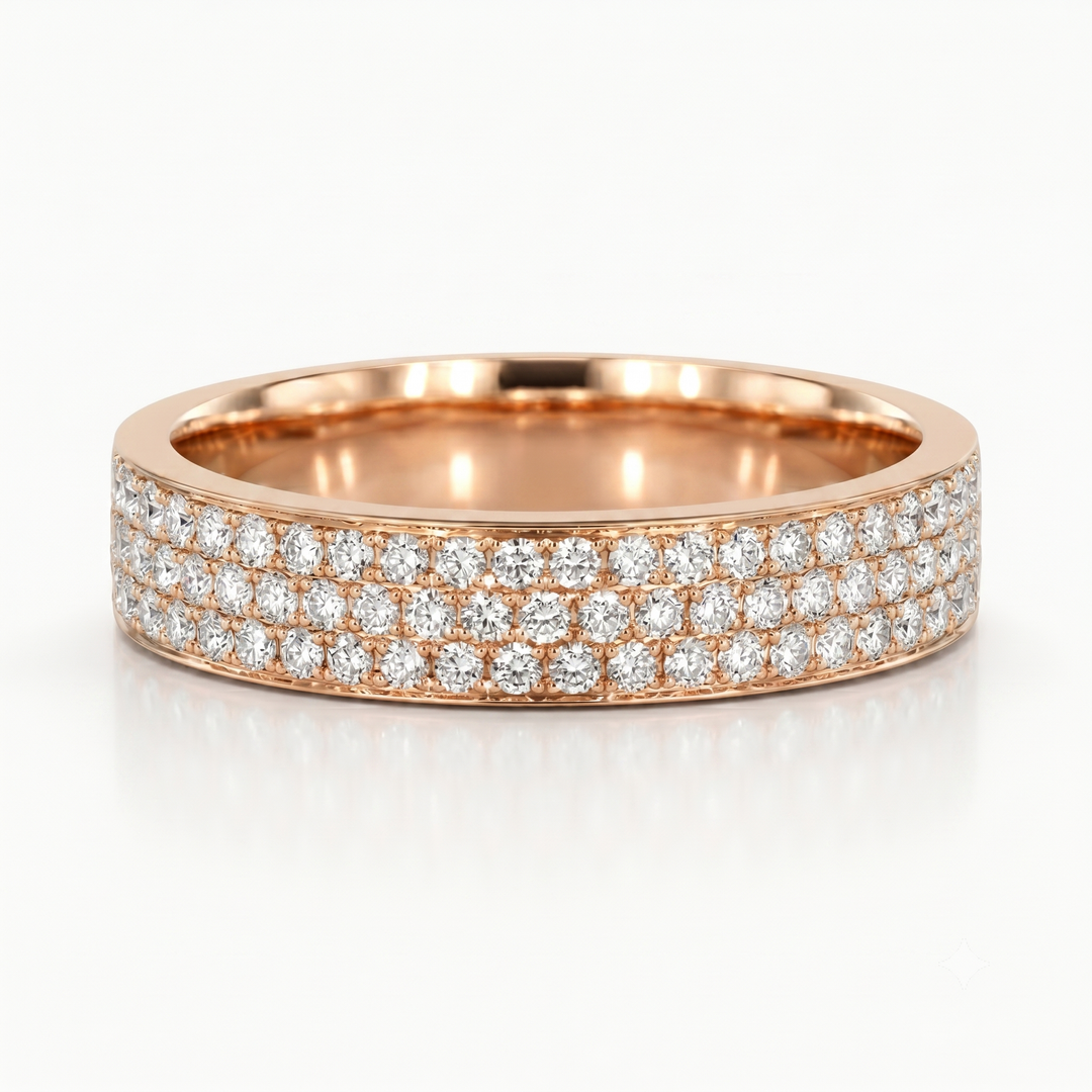 5mm Triple-Row Pavé Diamond Band