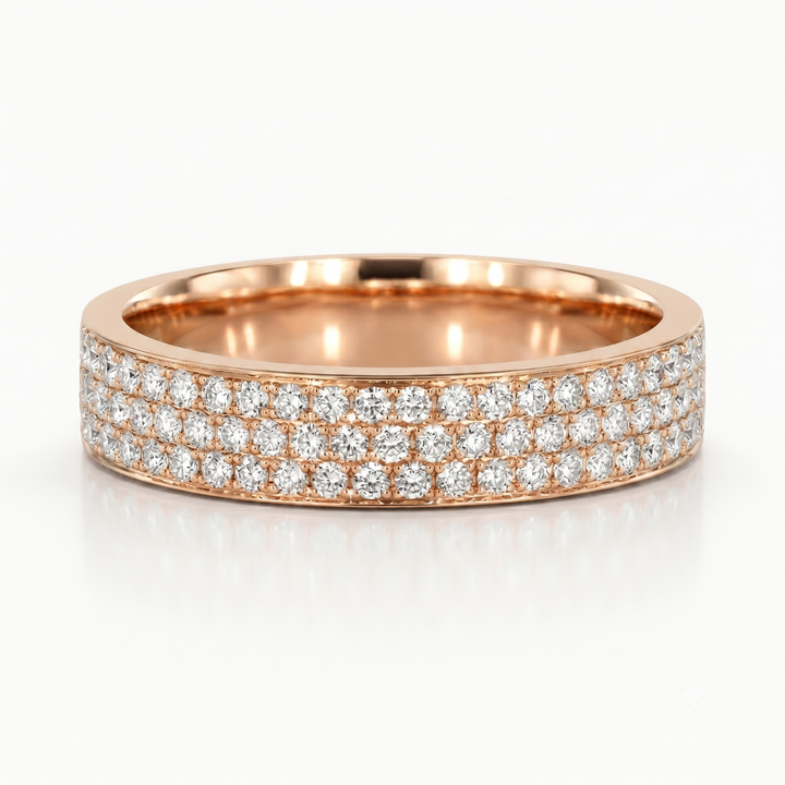 5mm Triple-Row Pavé Diamond Band