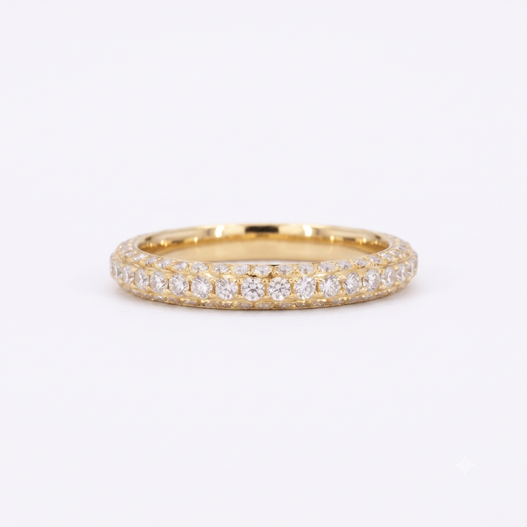 1.20ctw Three-Row Diamond 3/4 Eternity Band (3mm)