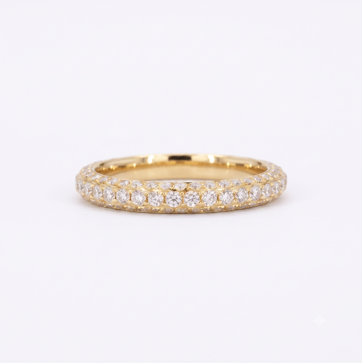 1.20ctw Three-Row Diamond 3/4 Eternity Band (3mm)