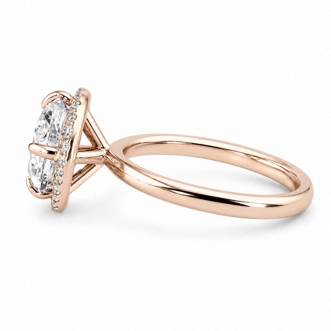 The Floating Halo round lab diamond engagement ring, view 14