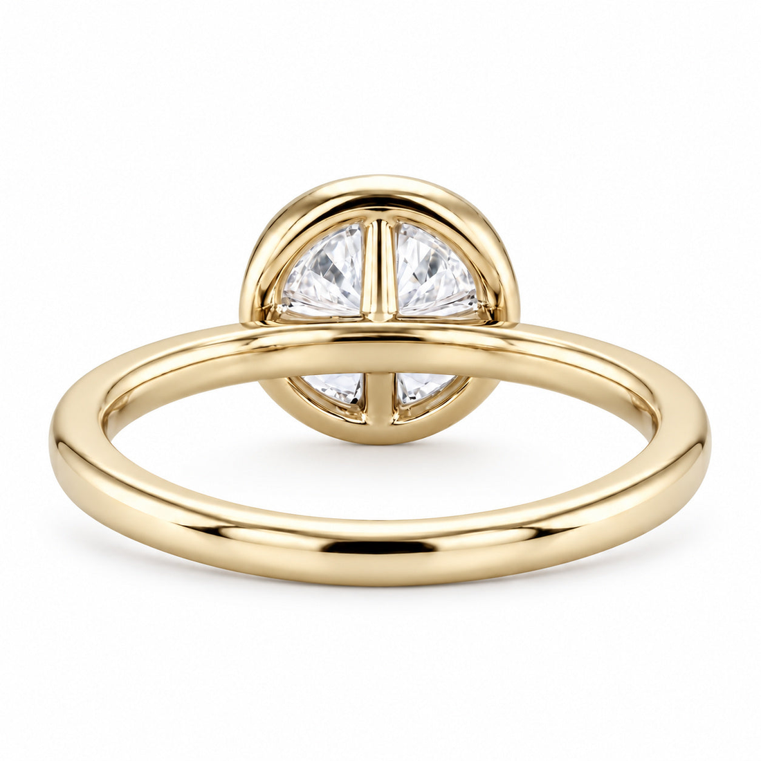 The Floating Halo round lab diamond engagement ring, view 11