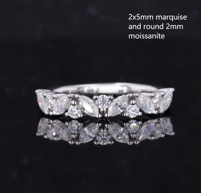Moissanite Eternity Rings in 14K Solid Gold