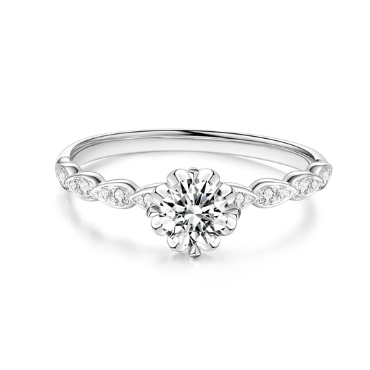 0.5ct Diamond Ring in 18K Solid White Gold