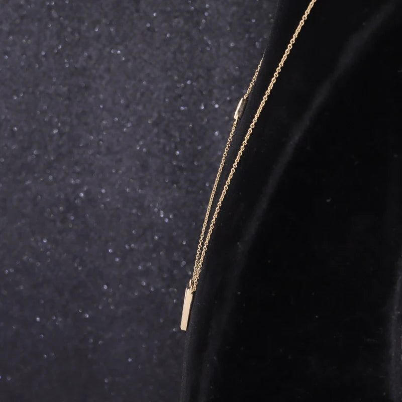 Triangle Pendant with Lab Grown Diamond Accent Necklace in 14K Yellow Gold