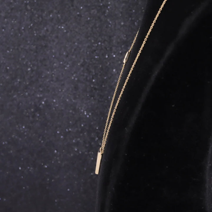 Triangle Pendant with Lab Grown Diamond Accent Necklace in 14K Yellow Gold