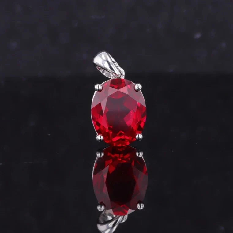 9 X 11mm Oval Cut Ruby Pendant in Platinum (PT950)