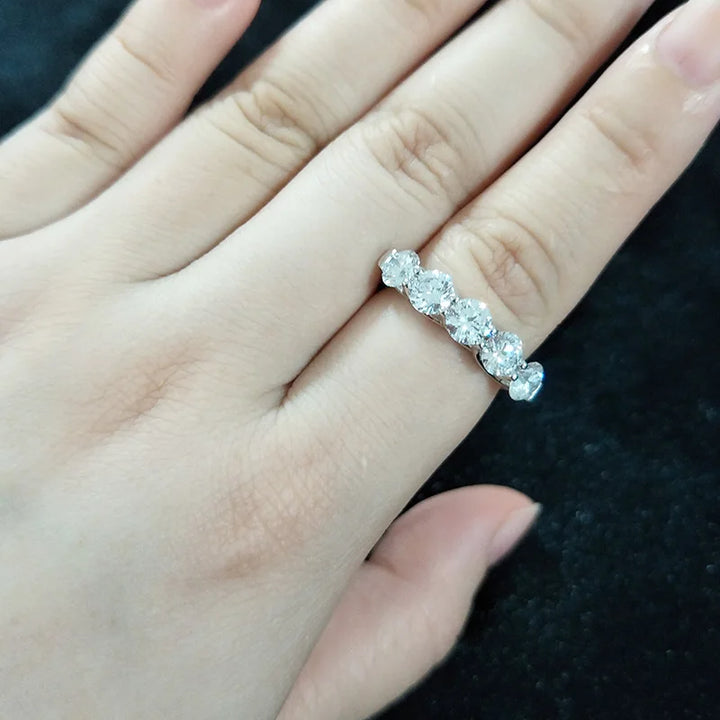 3.45mm Five Stone Diamond Ring in 14K Solid Yellow/White/Rose Gold