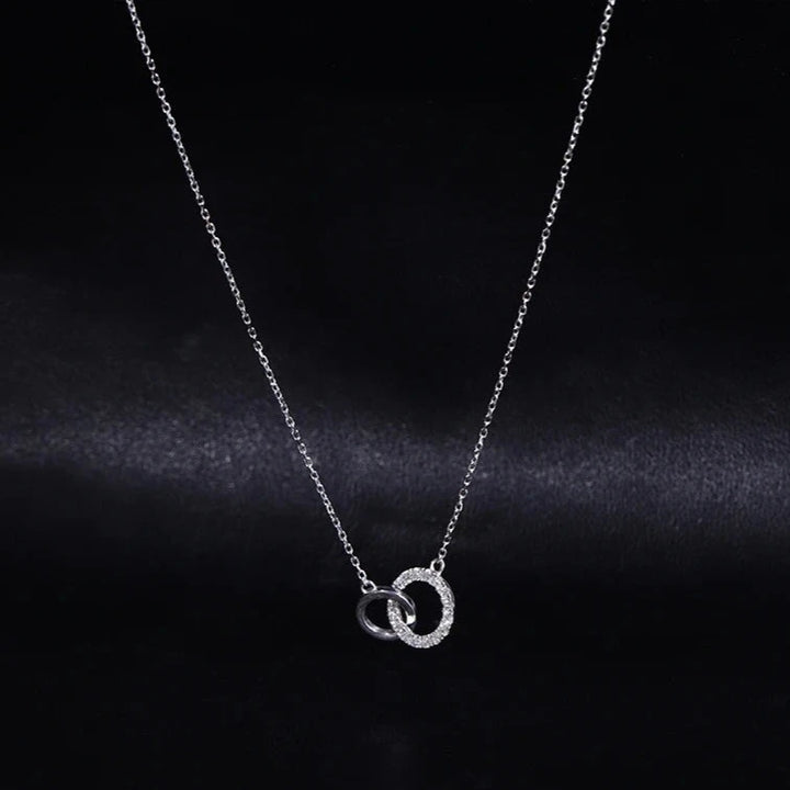 Diamond Ring Necklace in Solid 18K White Gold