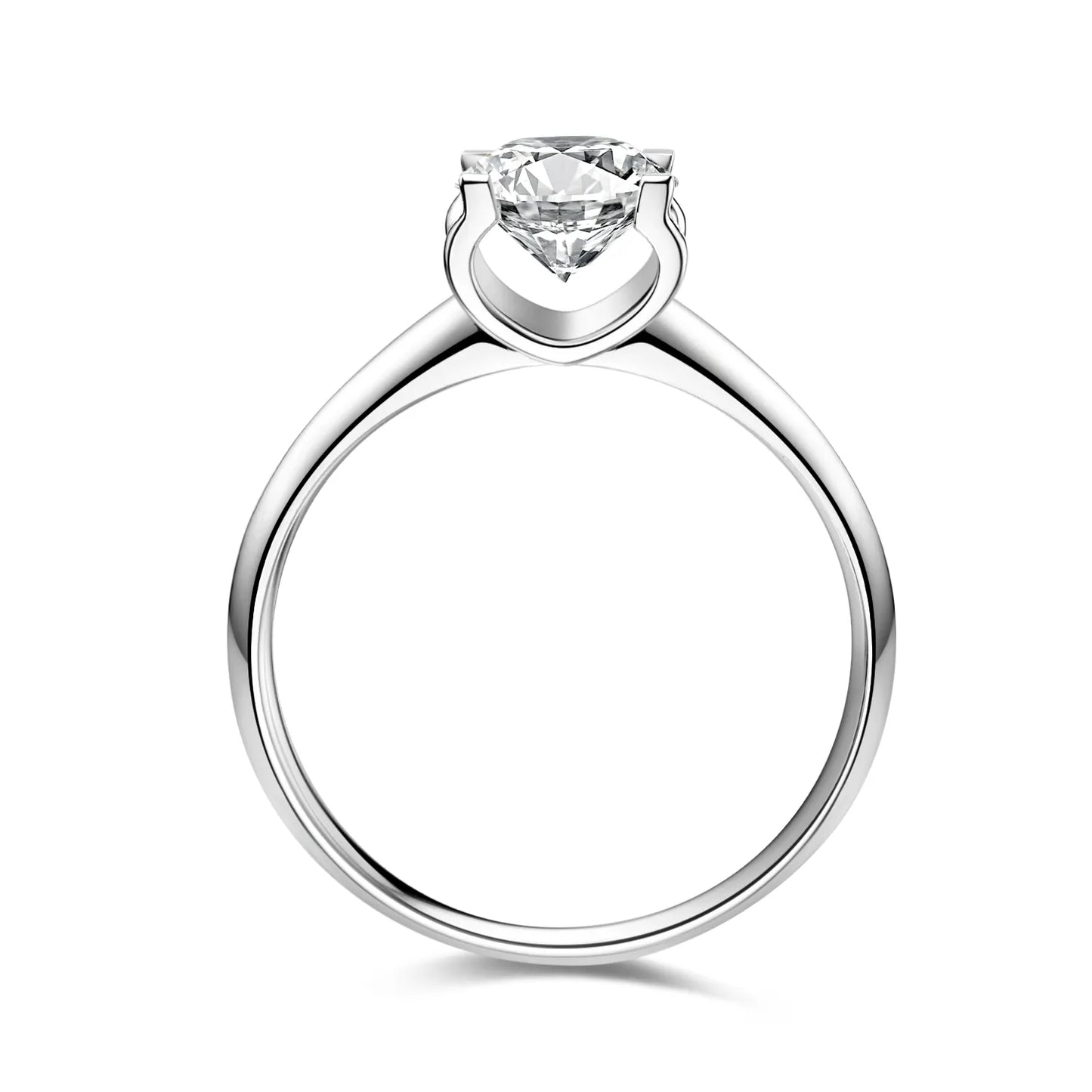 1.00ct Round Lab-Grown Diamond Solitaire Ring with Floating Diamond in White Gold