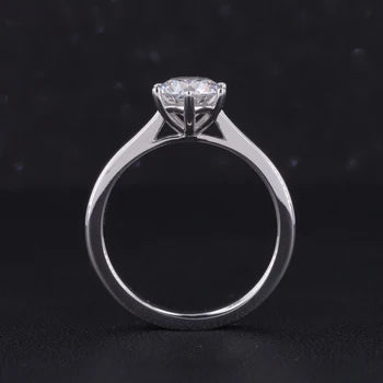 2.00ct Round Moissanite Ring with Classic 6-Prong Solitaire Setting in Yellow/White/Rose Gold
