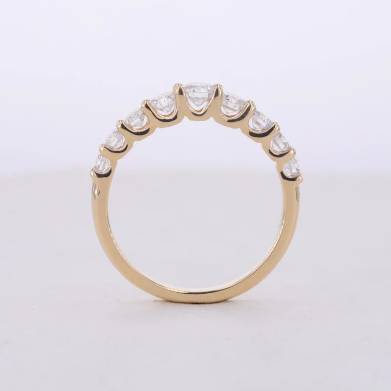 Cluster One Row Lab Diamond Ring in 10K Solid Yellow Gold