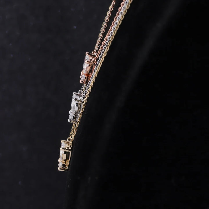 Moissanite Butterly Pendant Necklace in 14K White/Yellow/Rose Gold