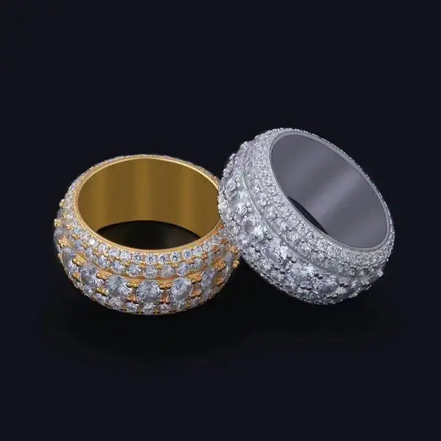 Full Paved Moissanite Men's Ring in 14K Yellow/White/Rose Gold