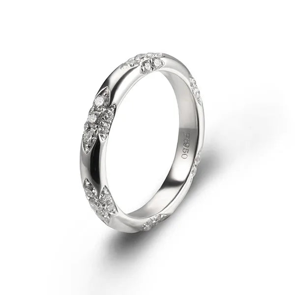 Lacie Shape Bague Femme Diamond Ring in 14K Solid White/Yellow Gold