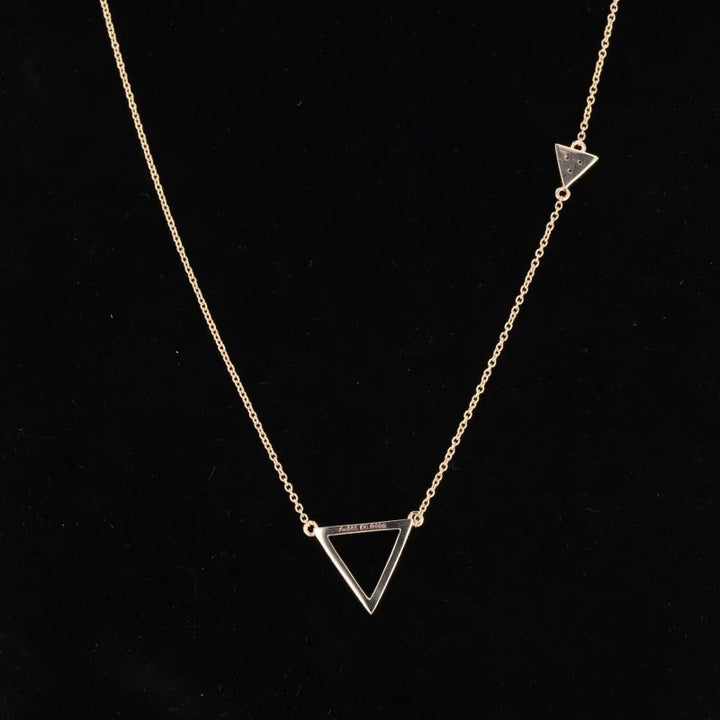 Triangle Pendant with Lab Grown Diamond Accent Necklace in 14K Yellow Gold