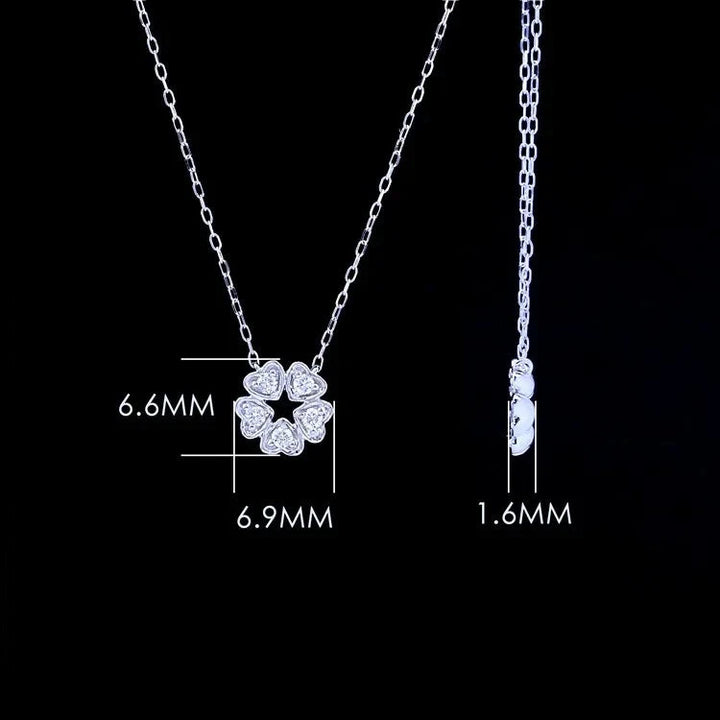 5 Leaf Clover Diamond Pendant with Rolo Necklace in 18K Yellow/White/Rose Gold