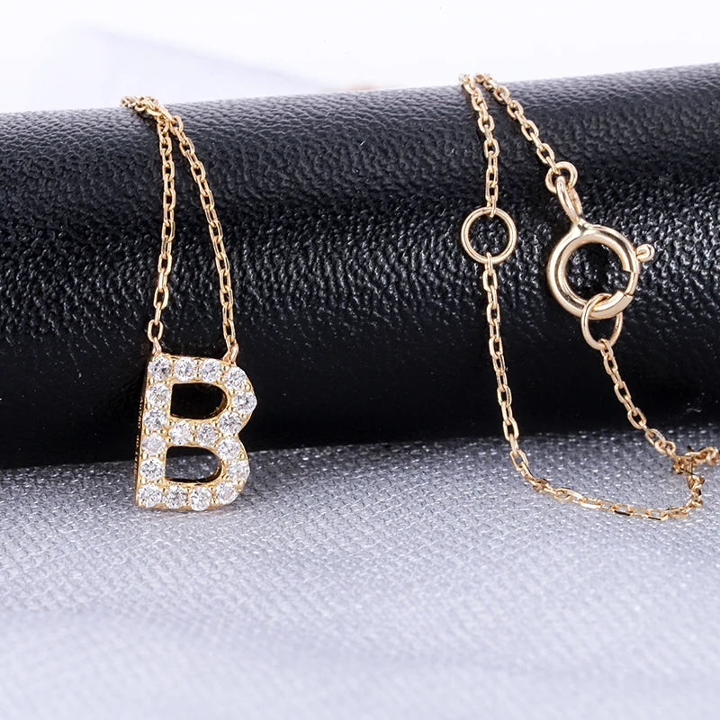 26-Letter Lab Grown Diamond Pendant Necklace in 14k White/Yellow Gold