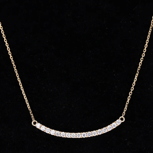Smile Pendant Diamond Necklace in 18K Yellow Gold
