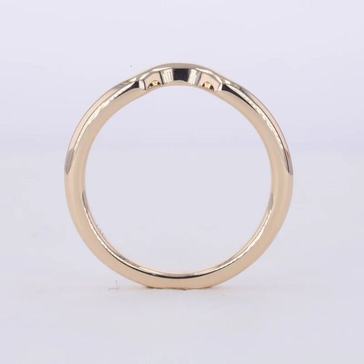 7*10mm Pear Cut Champagne Double-Band Ring in 14K Solid Yellow Gold