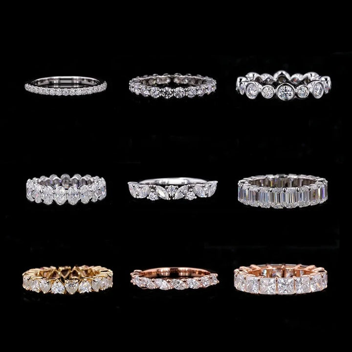 Moissanite Eternity Rings in 14K Solid Gold