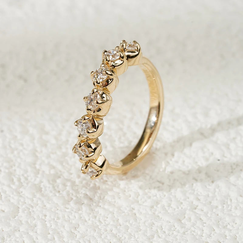 1.5ct Oval Diamond Vintage Ring with Matching 6-Stone Stacking Ring in 10K Solid Yellow Gold