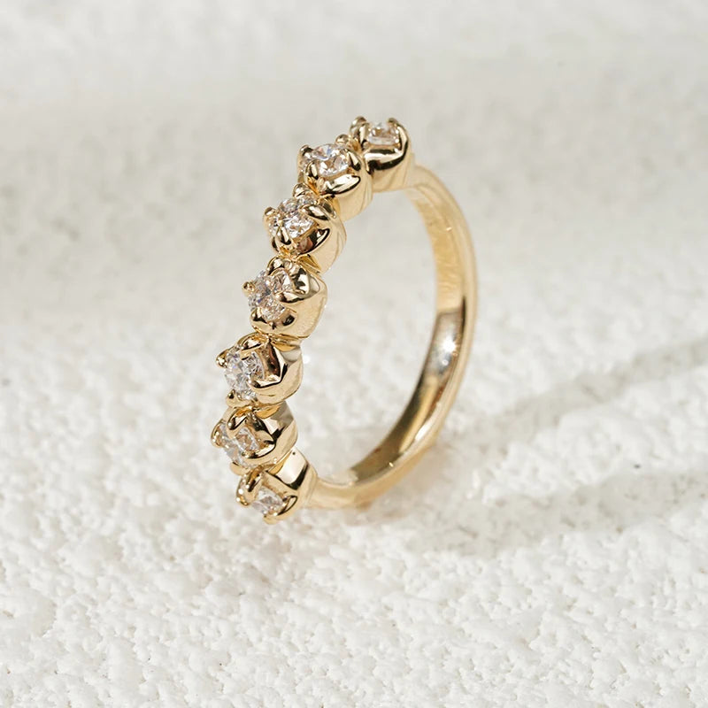 1.5ct Oval Diamond Vintage Ring with Matching 6 stone Staking Ring in 10K Solid Yellow Gold