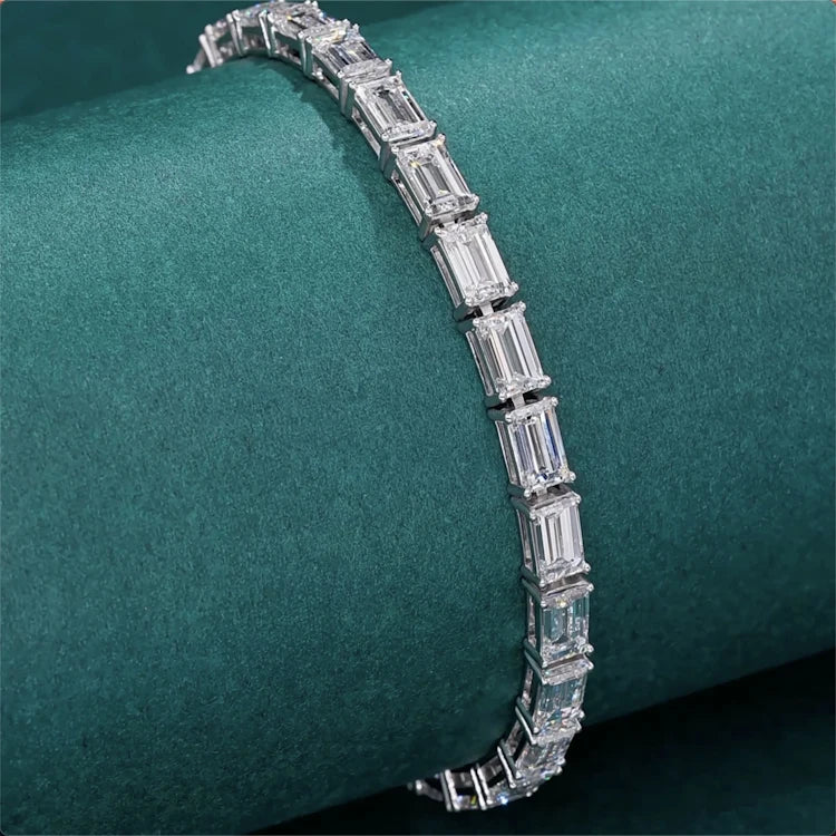 Emerald Diamond 14k Gold Tennis Bracelet/Chain