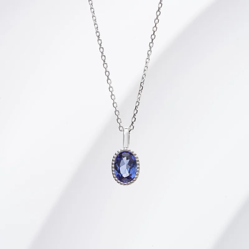 Lab-Grown Sapphire Pendant in 14k Yellow Gold