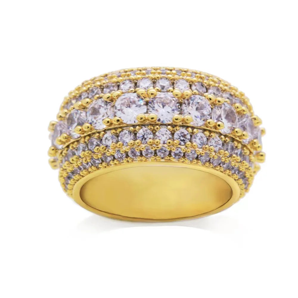 Full Paved Moissanite Men's Ring in 14K Yellow/White/Rose Gold