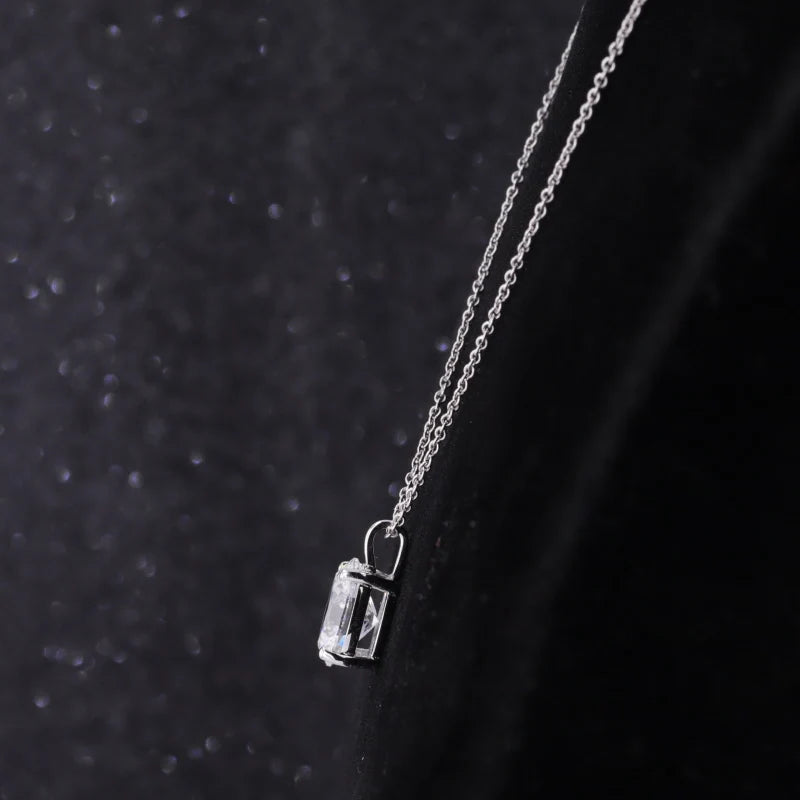 6.5x8.5mm, 1.50ct Oval Cut Lab-Grown Diamond Pendant Necklace in 18K Solid White Gold